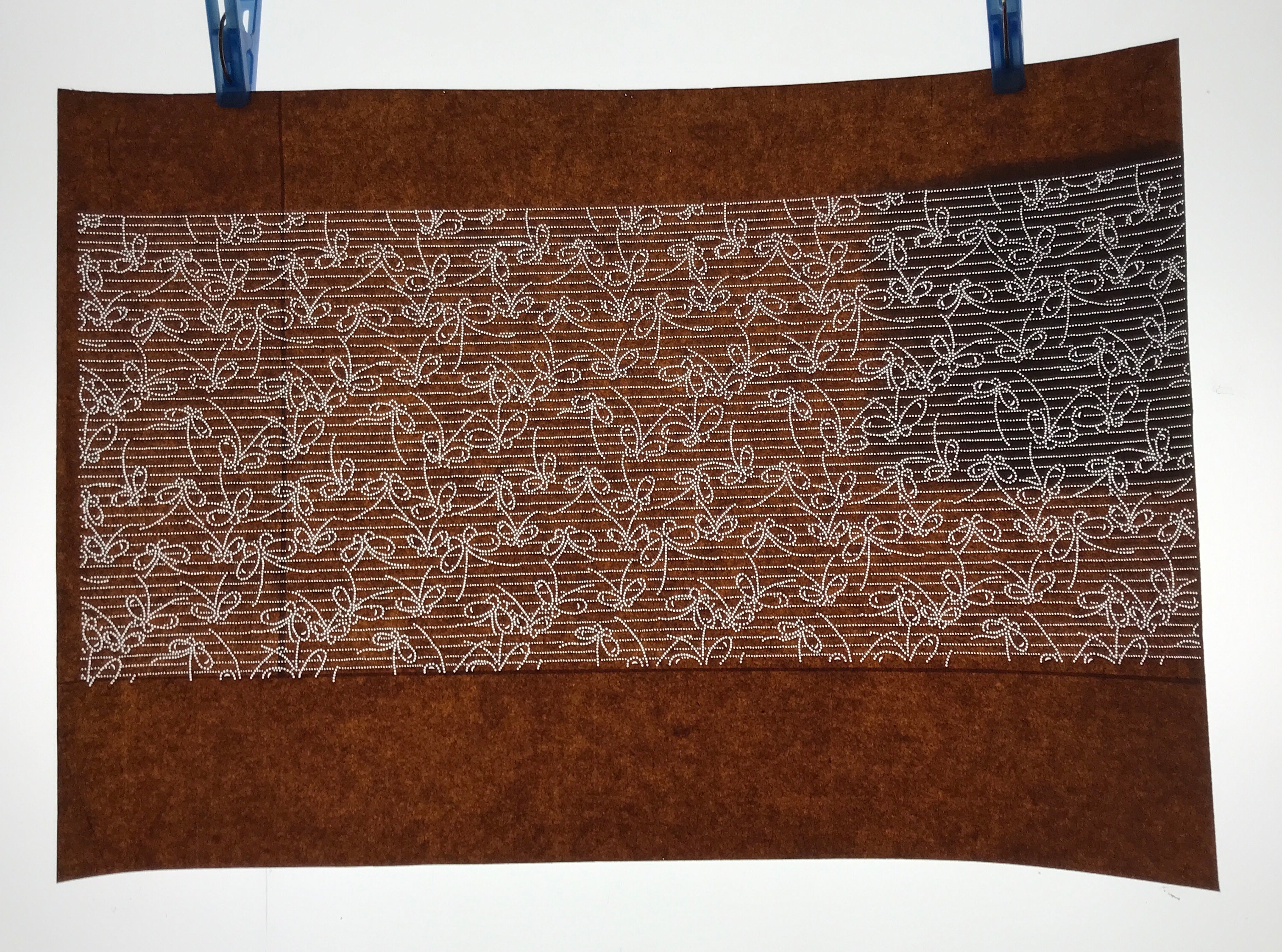 Antique Japanese Ise Katagami Paper Kimono Stencil Butterfly Pattern A704
