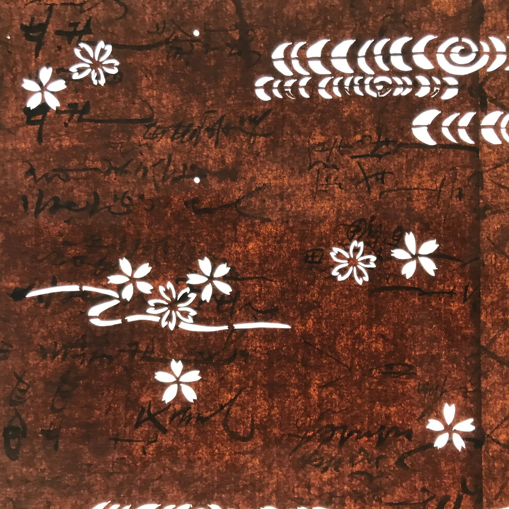 Antique Japanese Ise Katagami Paper Kimono Stencil Cherry Blossom Kanzemizu A723