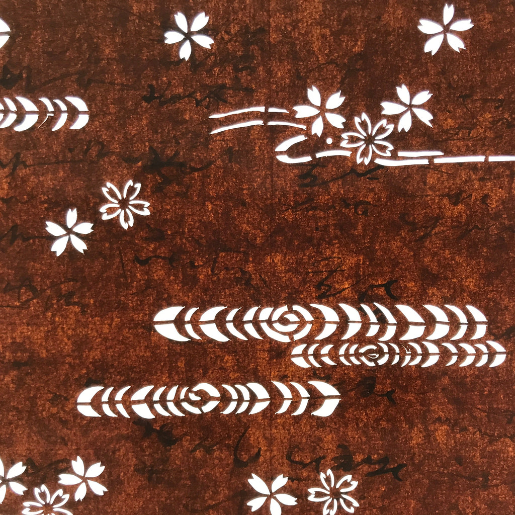 Antique Japanese Ise Katagami Paper Kimono Stencil Cherry Blossom Kanzemizu A723