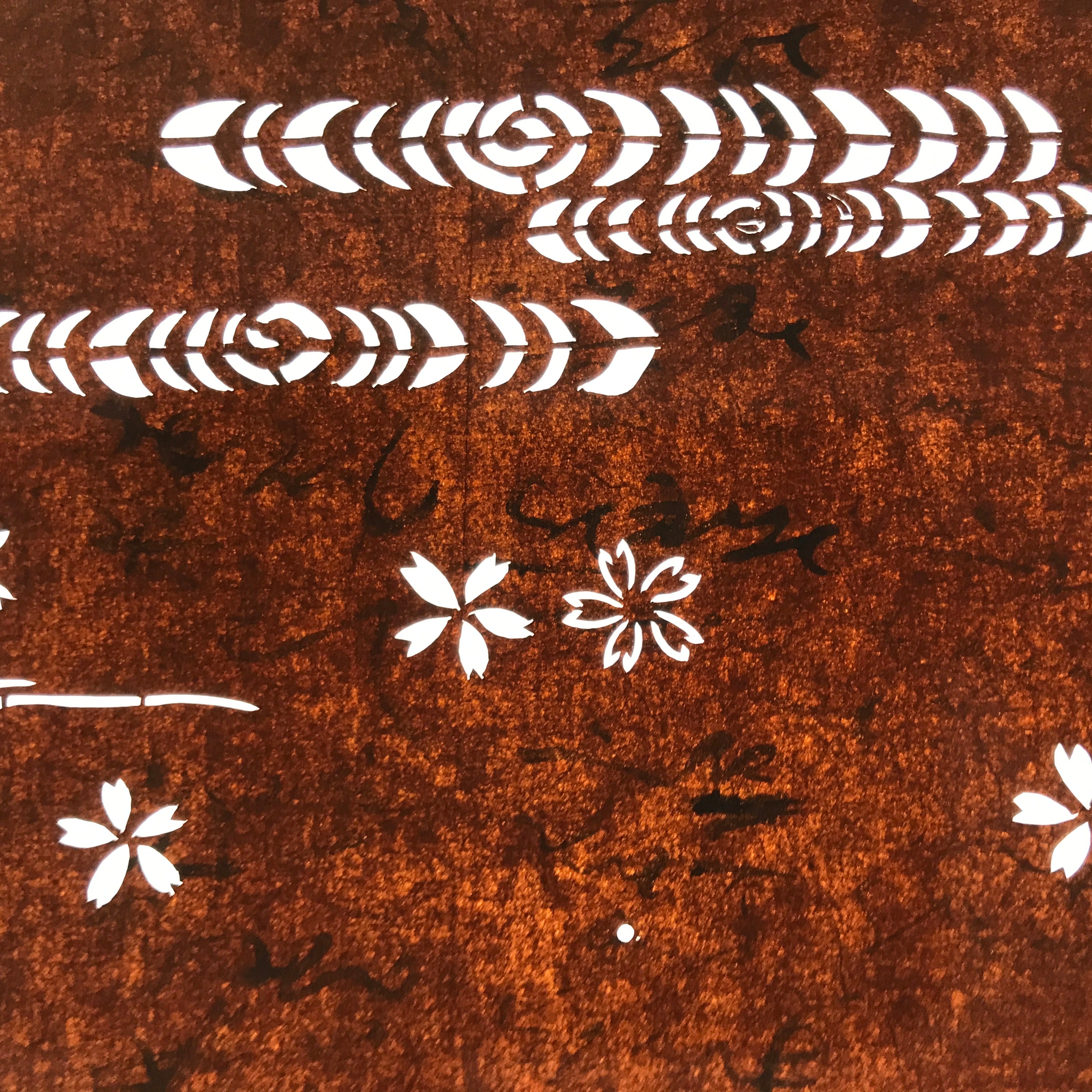 Antique Japanese Ise Katagami Paper Kimono Stencil Cherry Blossom Kanzemizu A723