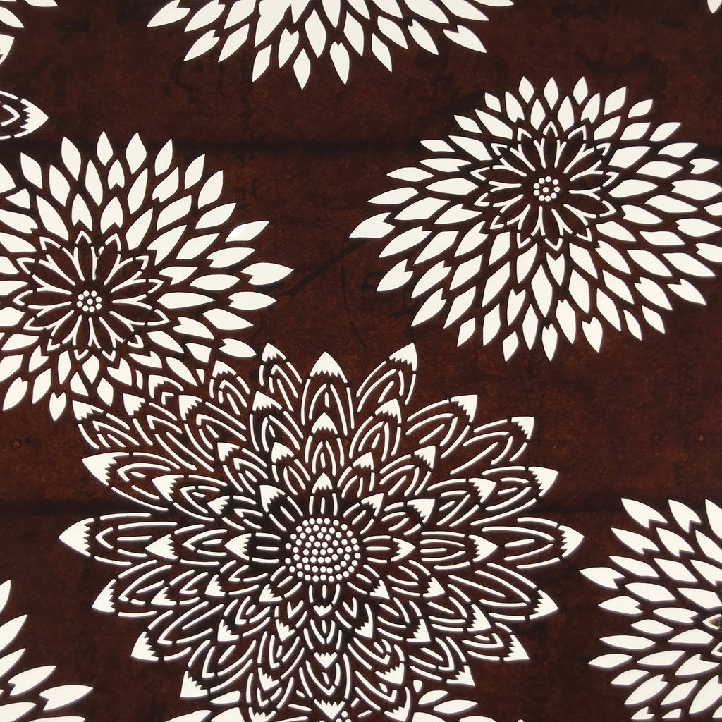 Antique Japanese Ise Katagami Paper Kimono Stencil Chrysanthemum Design A699