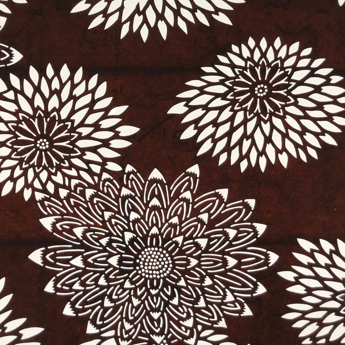 Antique Japanese Ise Katagami Paper Kimono Stencil Chrysanthemum Design A699