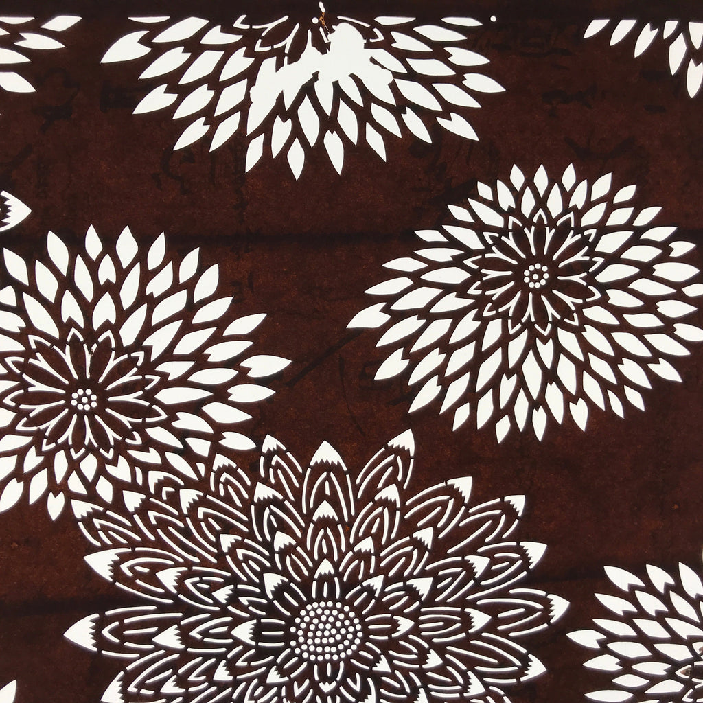 Antique Japanese Ise Katagami Paper Kimono Stencil Chrysanthemum Design A699