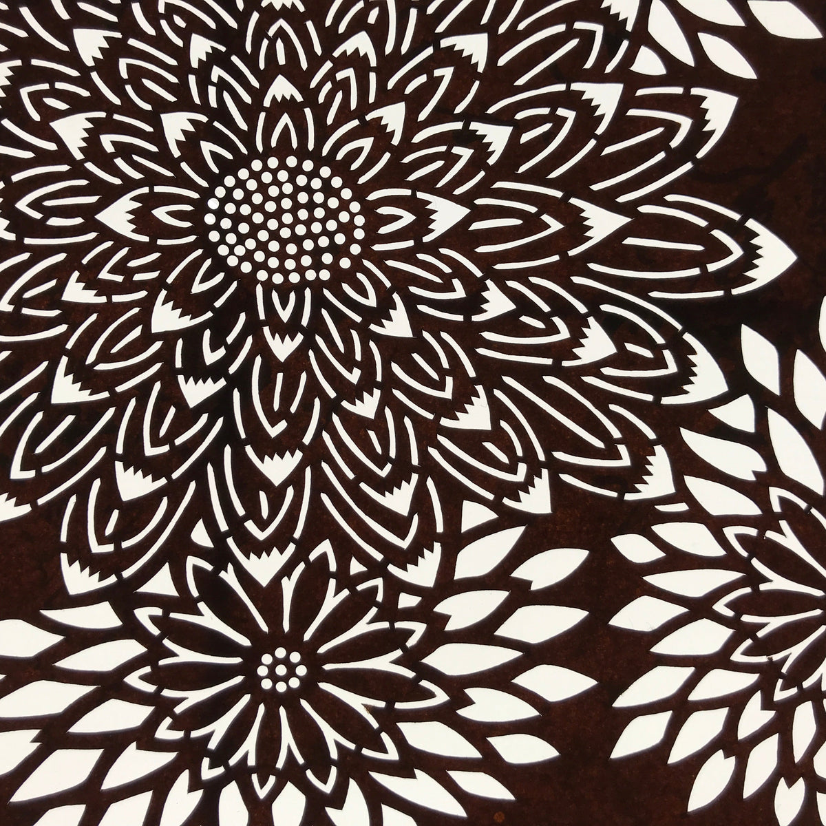 Antique Japanese Ise Katagami Paper Kimono Stencil Chrysanthemum Design A699