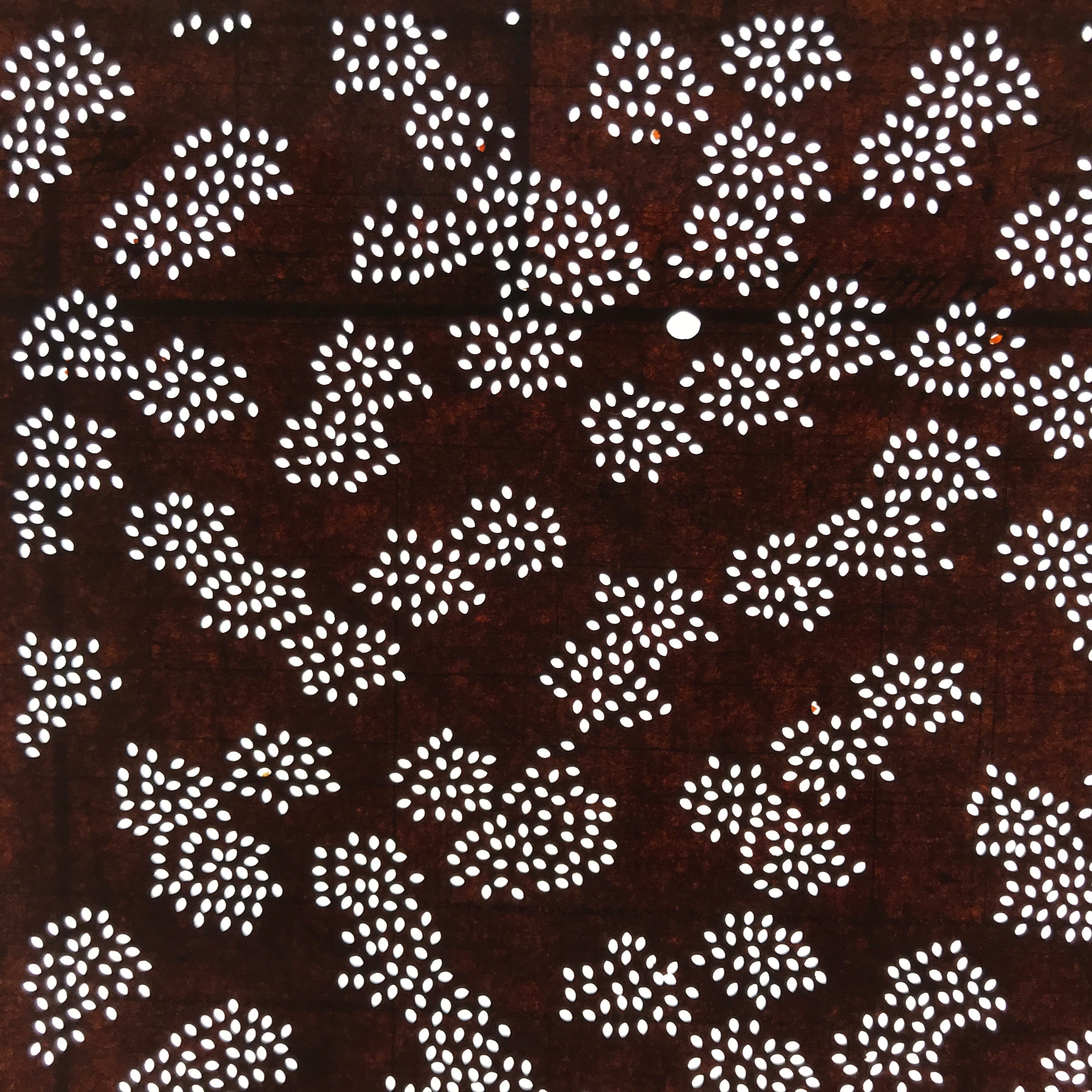 Antique Japanese Ise Katagami Paper Kimono Stencil Chrysanthemum Design A718
