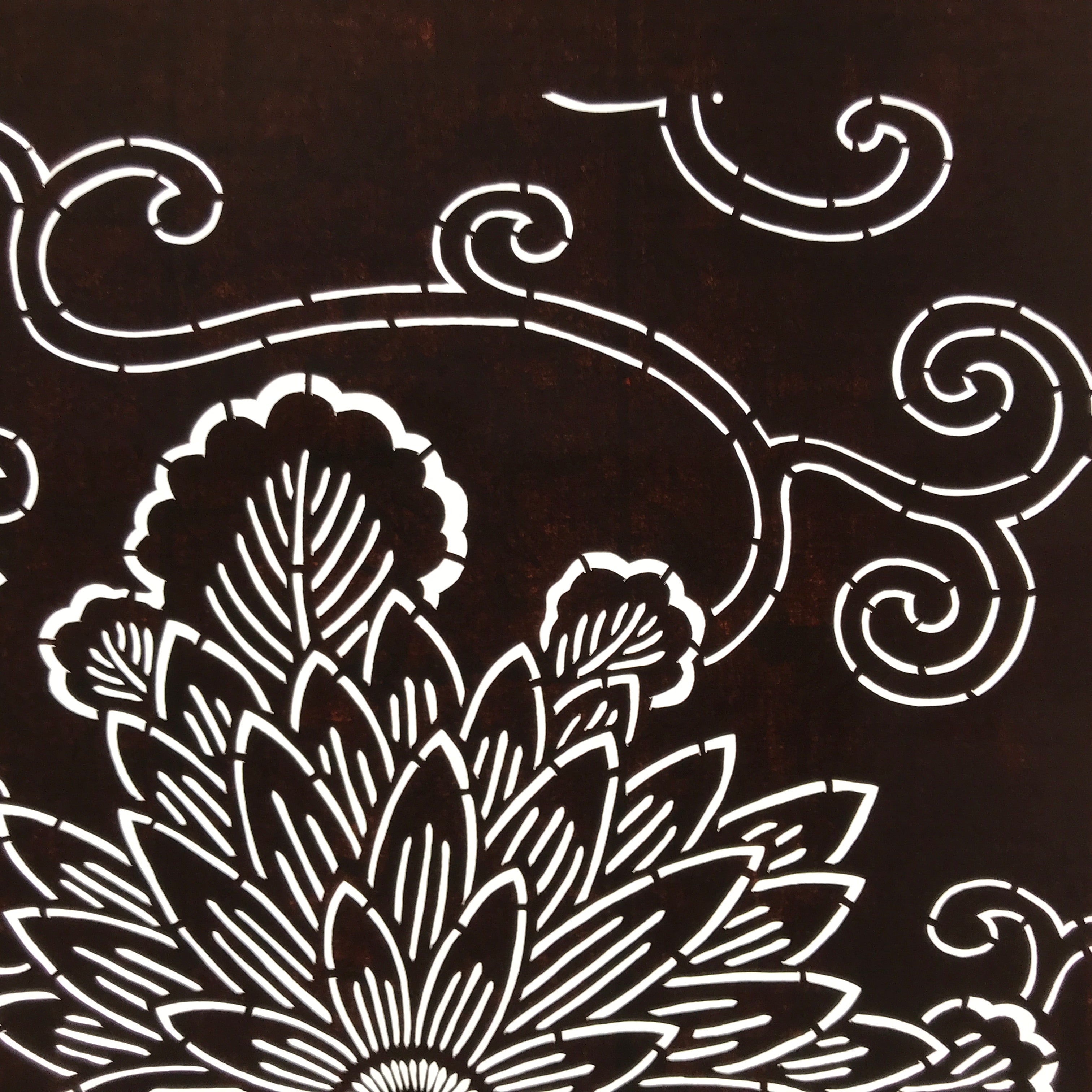 Antique Japanese Ise Katagami Paper Kimono Stencil Chrysanthemum Kiku A728