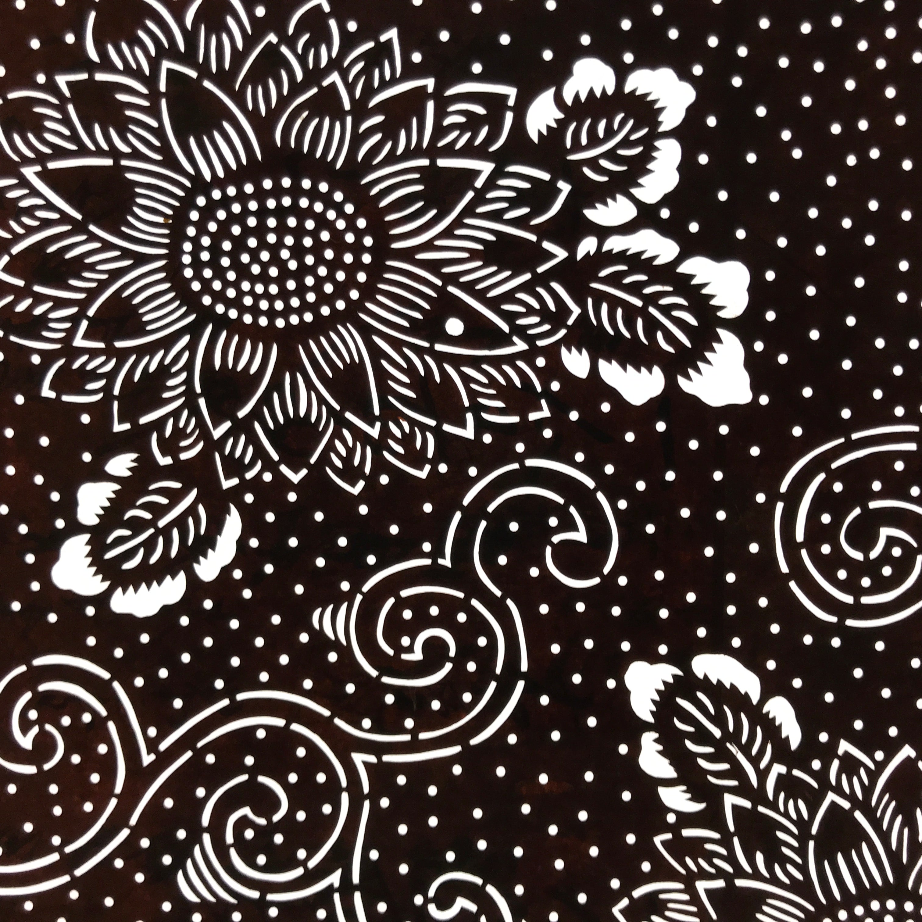Antique Japanese Ise Katagami Paper Kimono Stencil Chrysanthemum Kiku A744