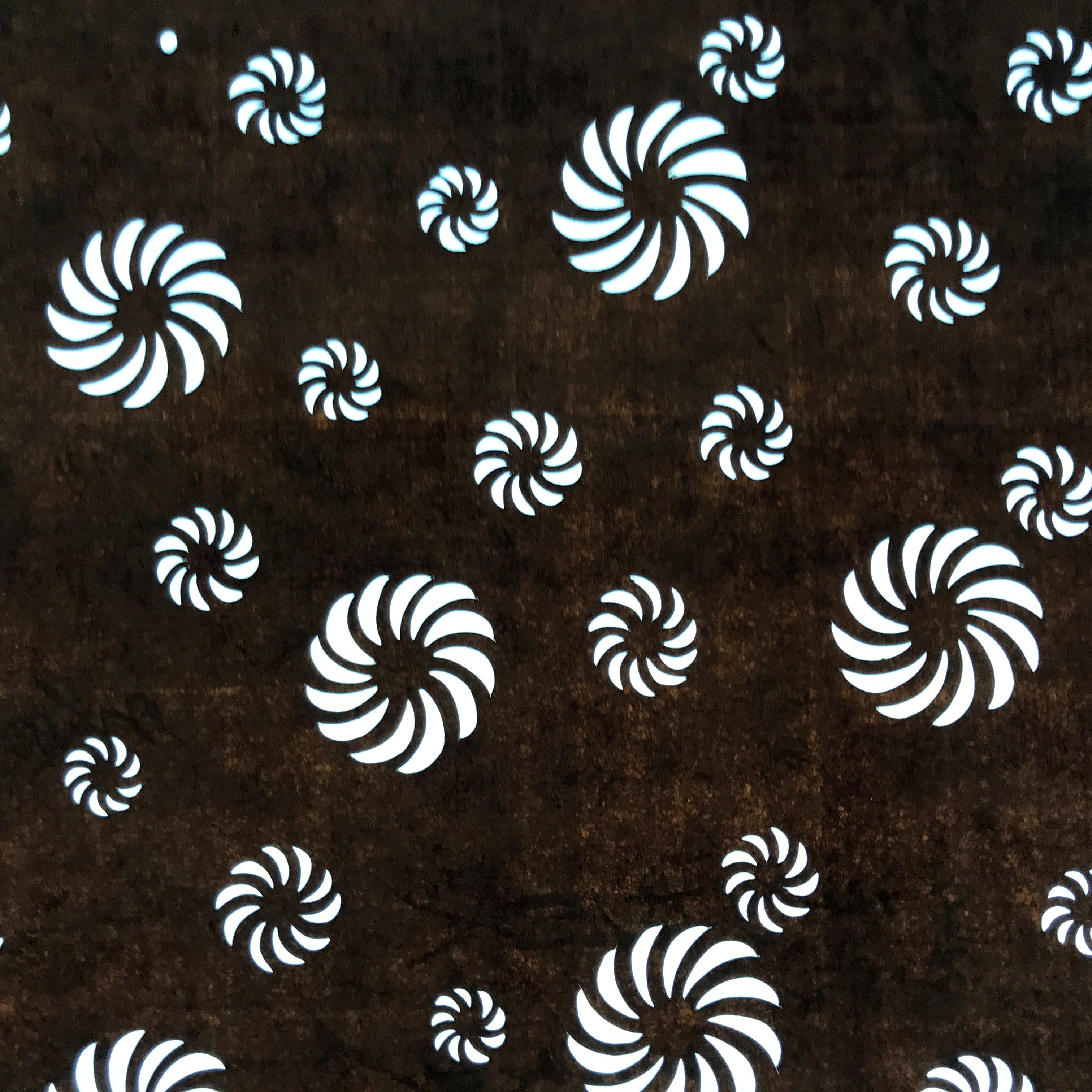 Antique Japanese Ise Katagami Paper Kimono Stencil Chrysanthemum Spirals A684