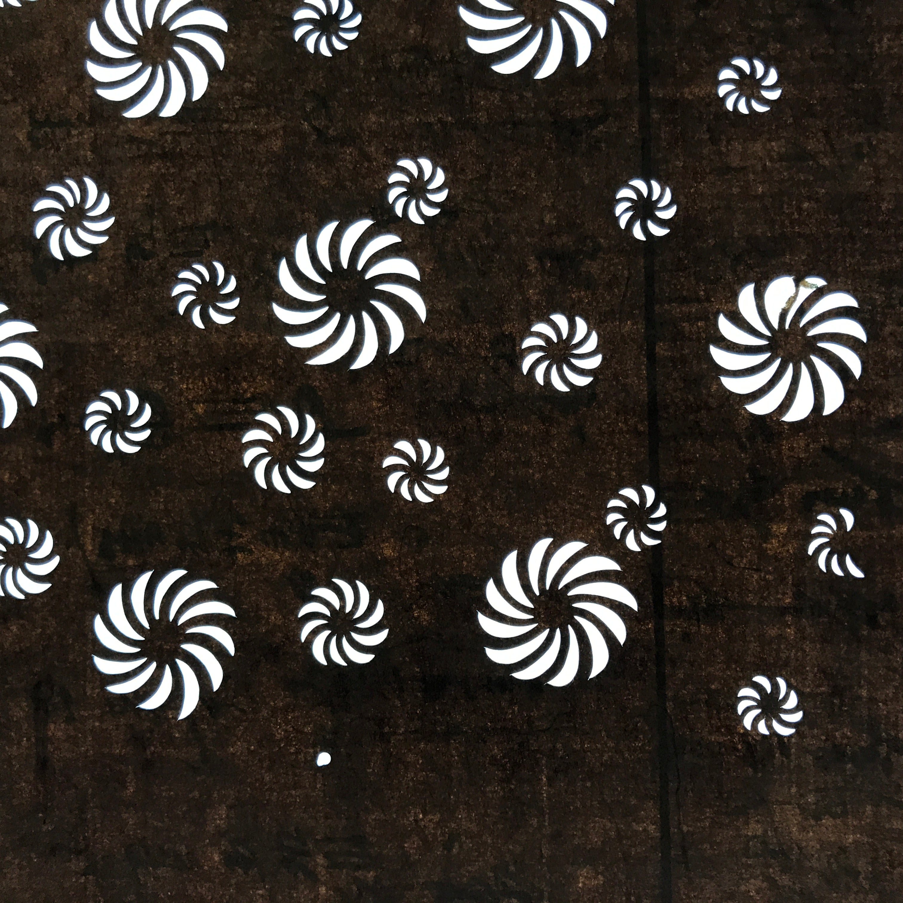 Antique Japanese Ise Katagami Paper Kimono Stencil Chrysanthemum Spirals A684