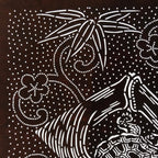 Antique Japanese Ise Katagami Paper Kimono Stencil Crane Turtle Plum Design A732