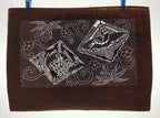 Antique Japanese Ise Katagami Paper Kimono Stencil Crane Turtle Plum Design A732