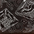 Antique Japanese Ise Katagami Paper Kimono Stencil Crane Turtle Plum Design A732