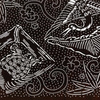 Antique Japanese Ise Katagami Paper Kimono Stencil Crane Turtle Plum Design A732