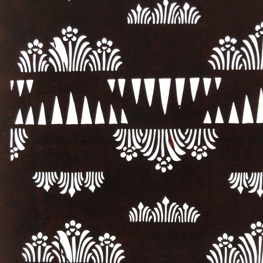 Antique Japanese Ise Katagami Paper Kimono Stencil Daffodil Suisen Pattern A740