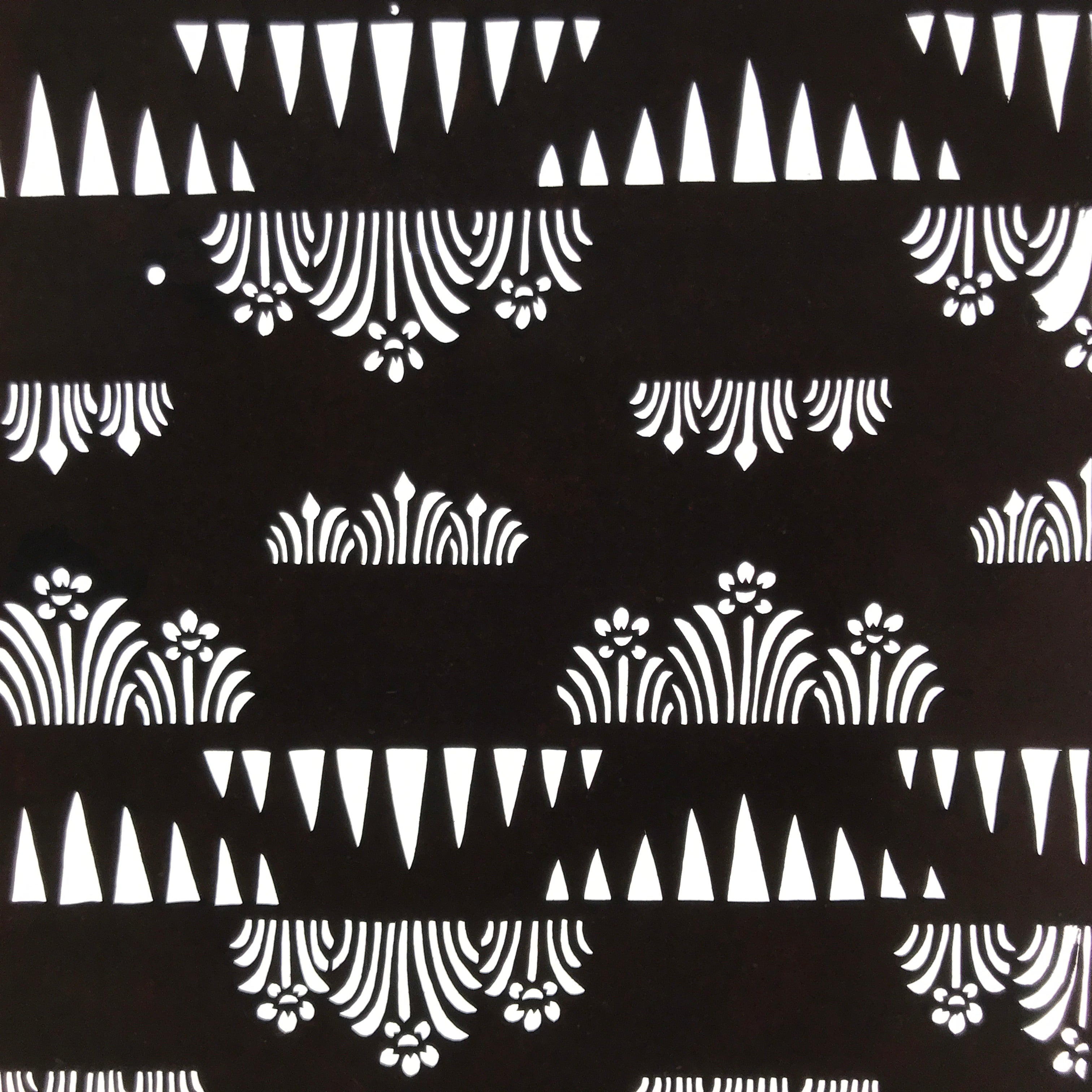 Antique Japanese Ise Katagami Paper Kimono Stencil Daffodil Suisen Pattern A740