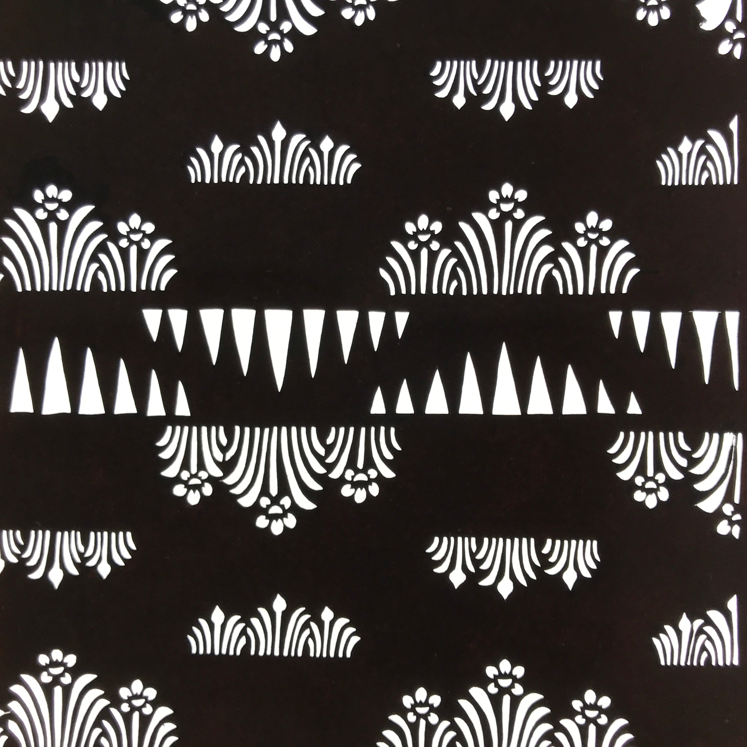 Antique Japanese Ise Katagami Paper Kimono Stencil Daffodil Suisen Pattern A740