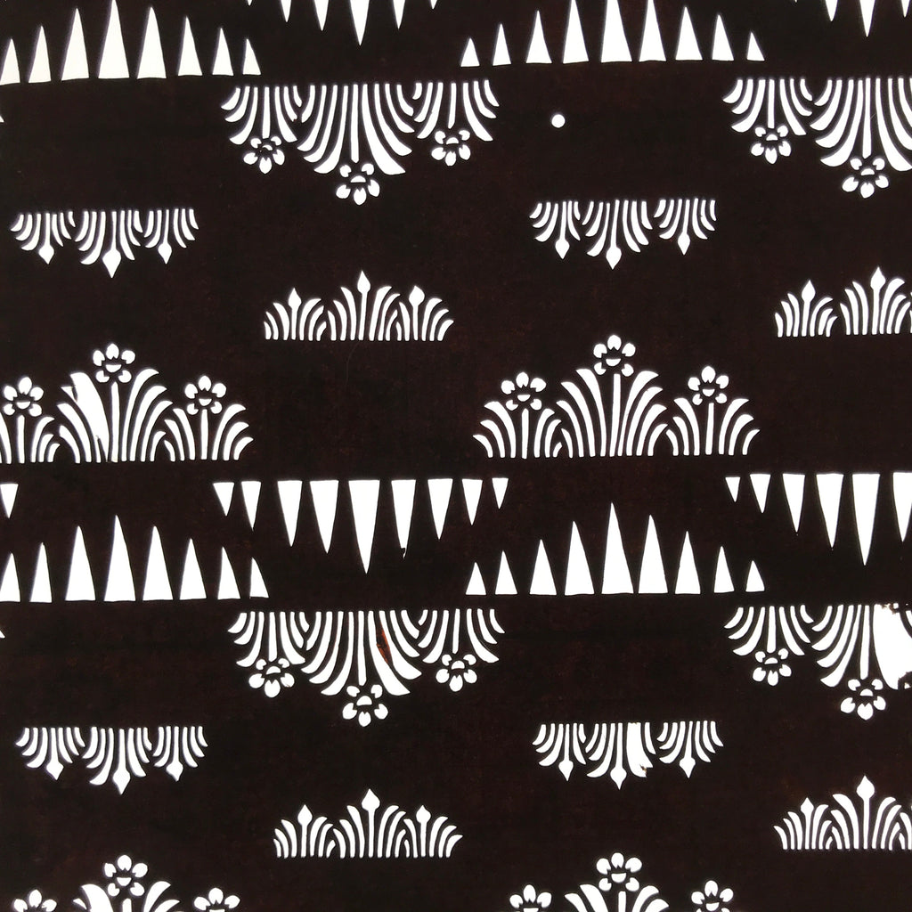 Antique Japanese Ise Katagami Paper Kimono Stencil Daffodil Suisen Pattern A740