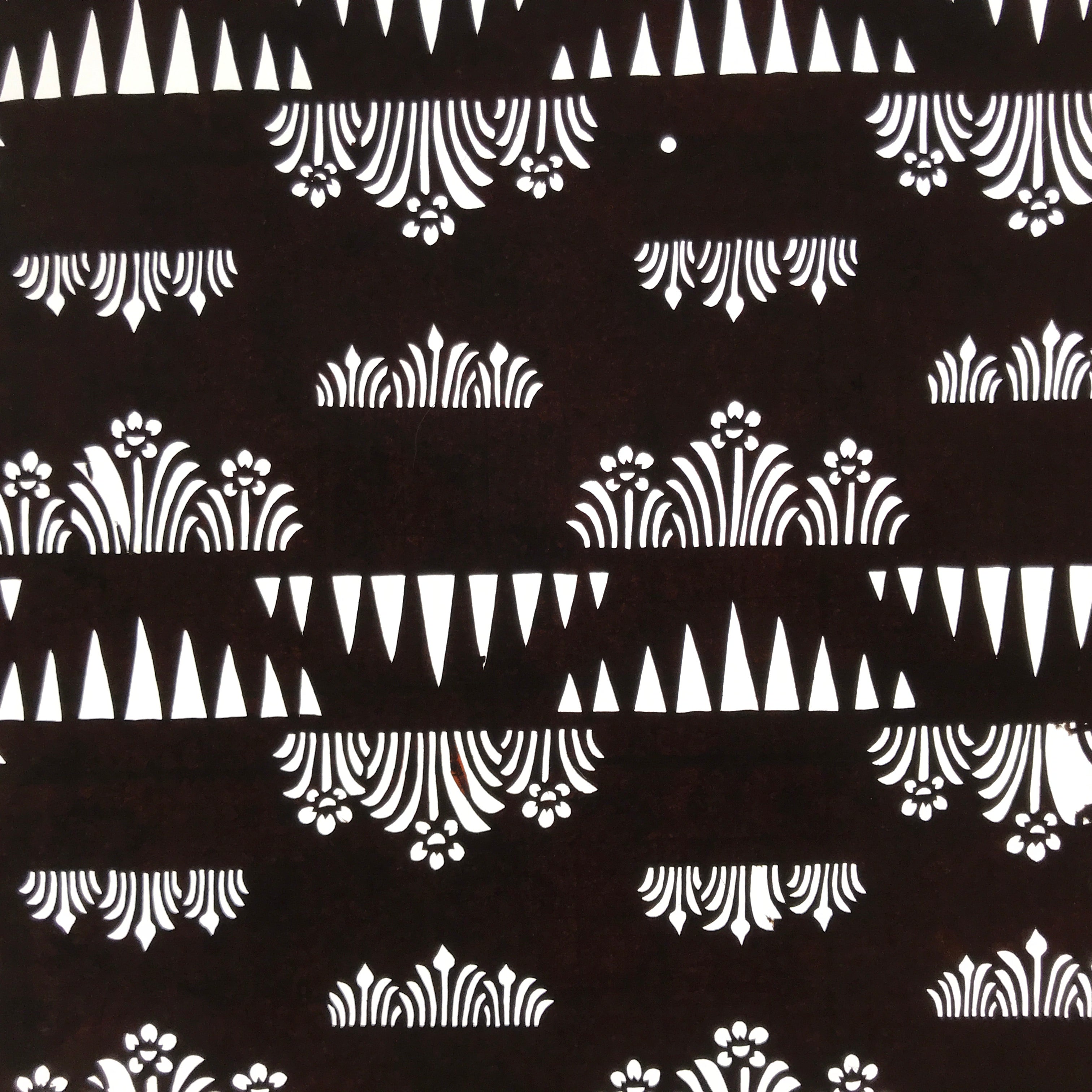 Antique Japanese Ise Katagami Paper Kimono Stencil Daffodil Suisen Pattern A740