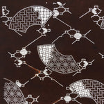 Antique Japanese Ise Katagami Paper Kimono Stencil Fans Asanoha Higaki A714