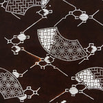 Antique Japanese Ise Katagami Paper Kimono Stencil Fans Asanoha Higaki A714