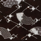 Antique Japanese Ise Katagami Paper Kimono Stencil Fans Asanoha Higaki A714
