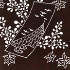 Antique Japanese Ise Katagami Paper Kimono Stencil Floral Birds Design A717