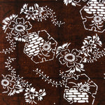 Antique Japanese Ise Katagami Paper Kimono Stencil Floral Snowflake Yukiwa A746