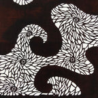 Antique Japanese Ise Katagami Paper Kimono Stencil Floral Swirl Pattern A736