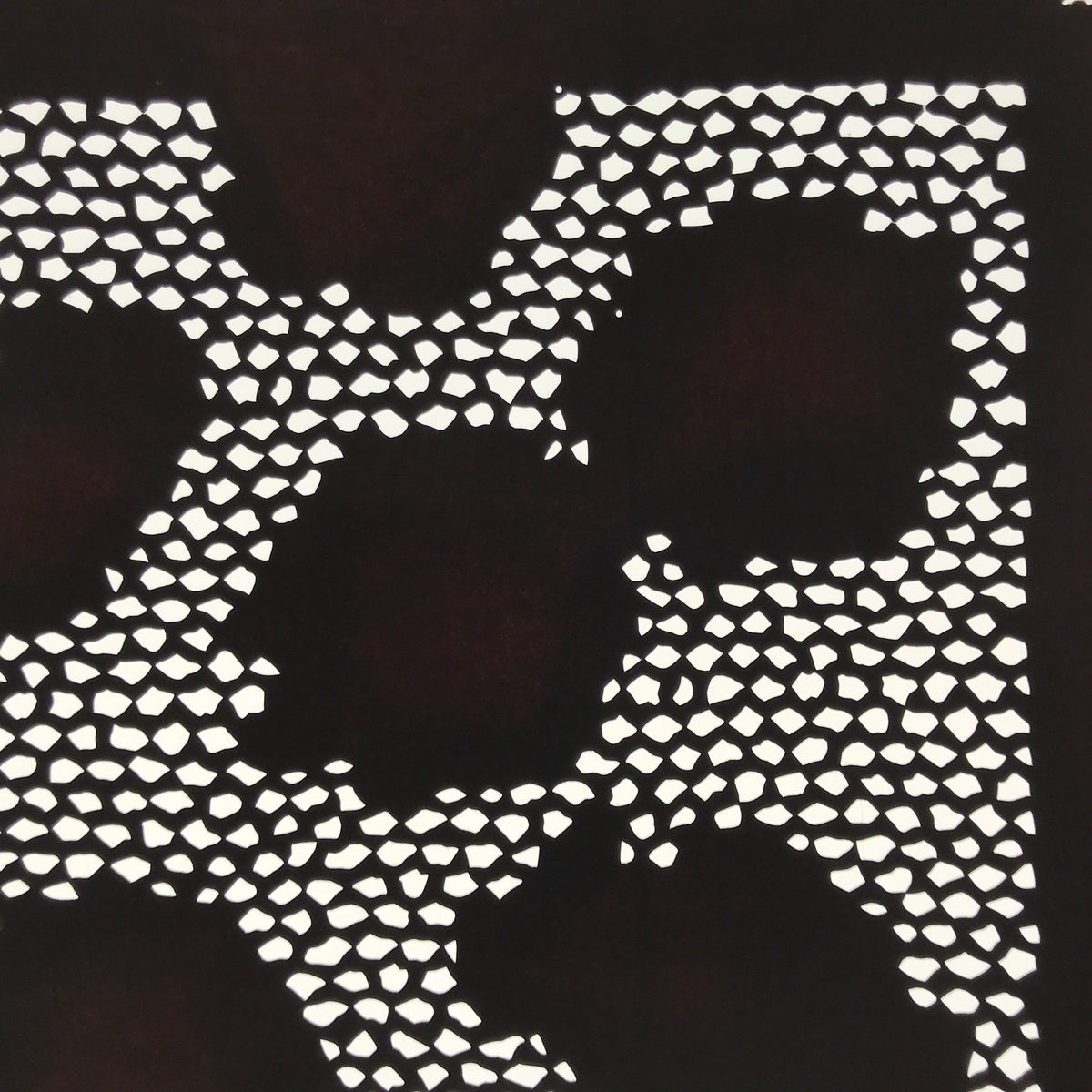 Antique Japanese Ise Katagami Paper Kimono Stencil Geometric Background A702
