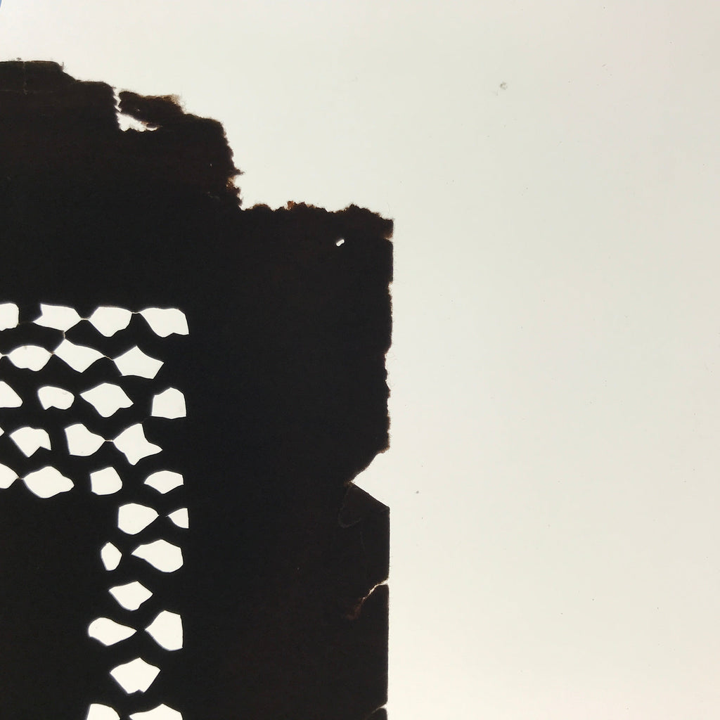 Antique Japanese Ise Katagami Paper Kimono Stencil Geometric Background A702