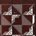 Antique Japanese Ise Katagami Paper Kimono Stencil Geometric Square Grid A734