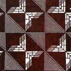 Antique Japanese Ise Katagami Paper Kimono Stencil Geometric Square Grid A734