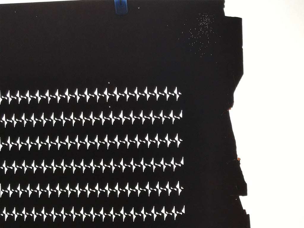 Antique Japanese Ise Katagami Paper Kimono Stencil Geometric Triangles A747