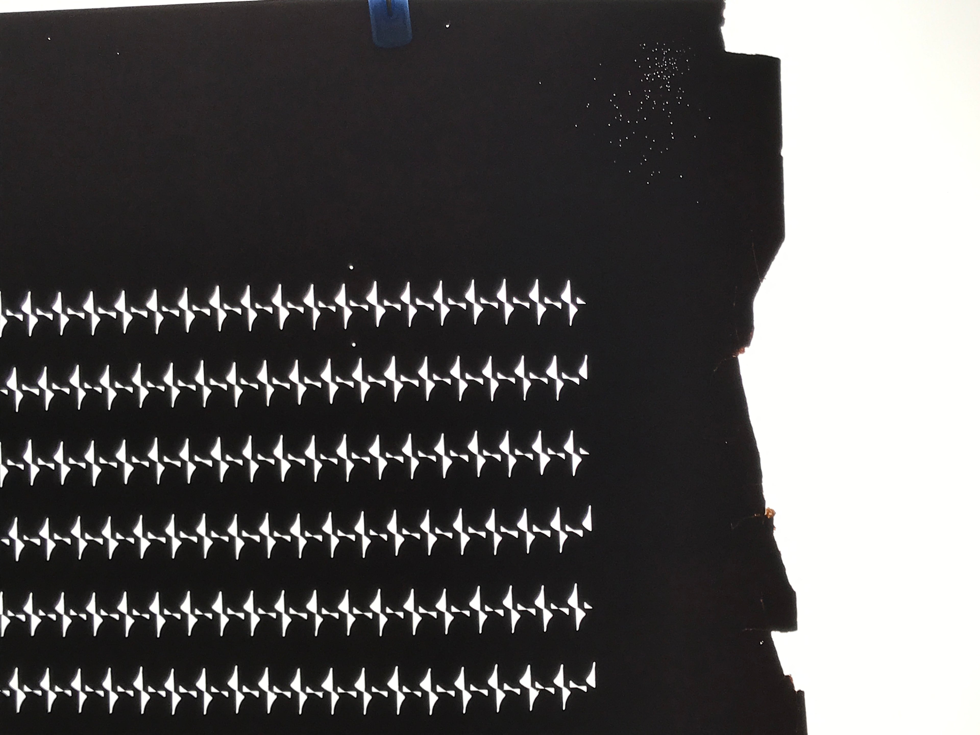 Antique Japanese Ise Katagami Paper Kimono Stencil Geometric Triangles A747