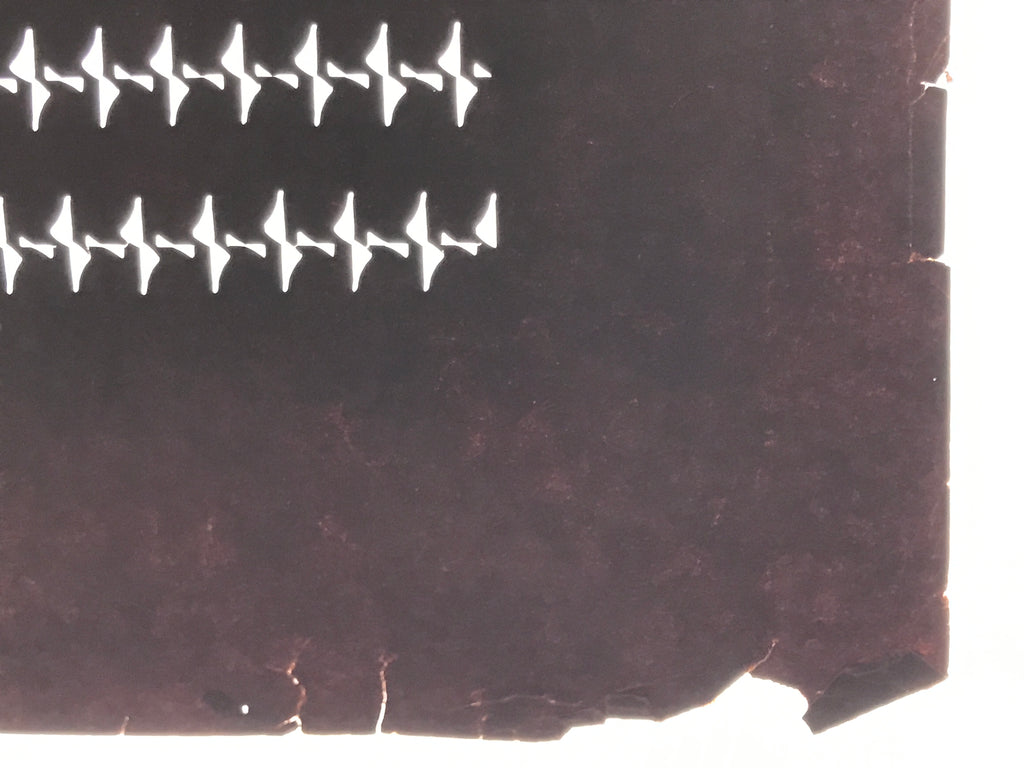 Antique Japanese Ise Katagami Paper Kimono Stencil Geometric Triangles A747