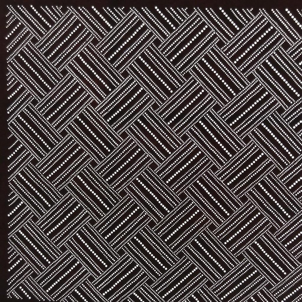 Antique Japanese Ise Katagami Paper Kimono Stencil Higaki Weave Pattern A692