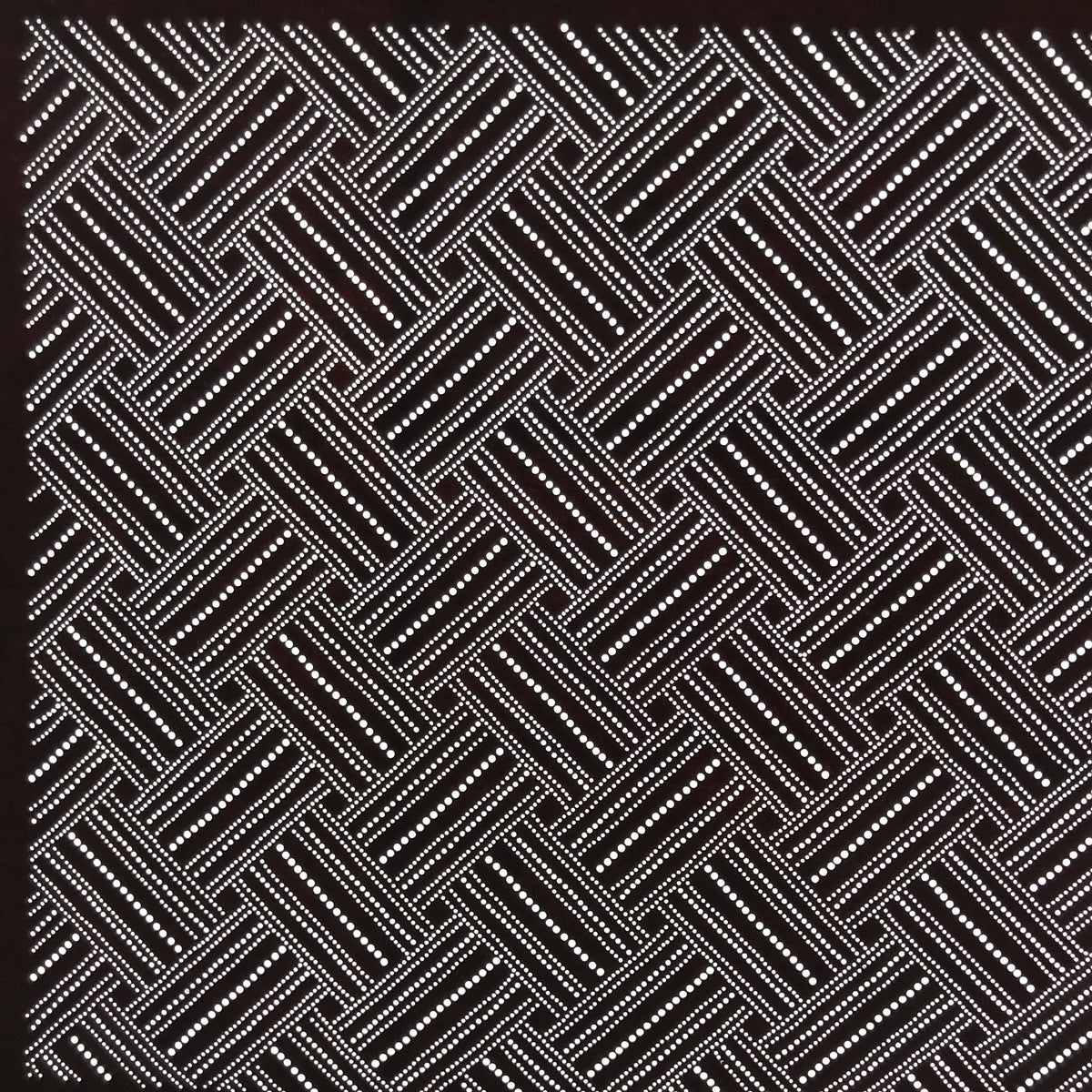 Antique Japanese Ise Katagami Paper Kimono Stencil Higaki Weave Pattern A692
