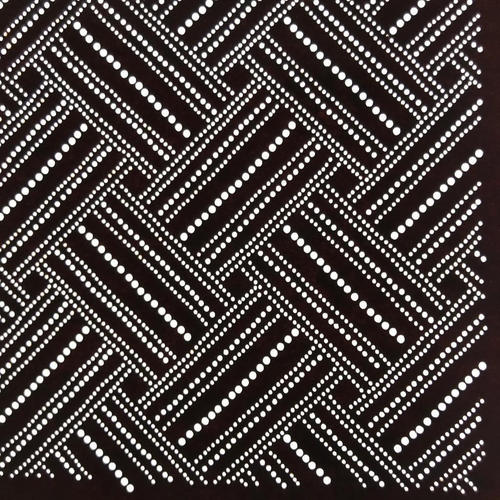 Antique Japanese Ise Katagami Paper Kimono Stencil Higaki Weave Pattern A692