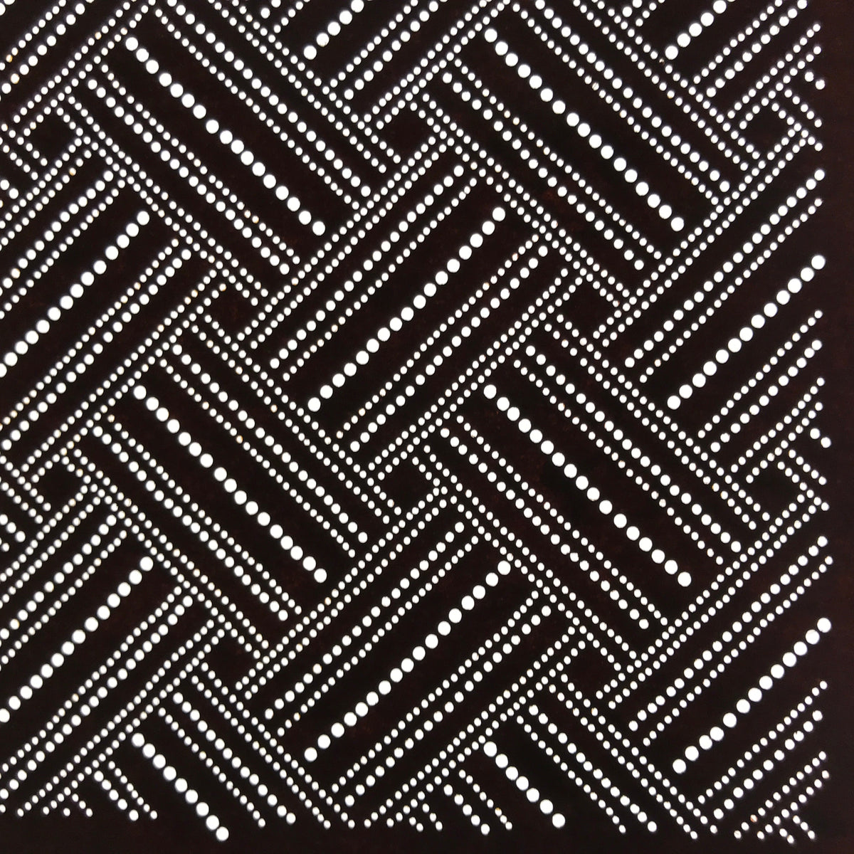 Antique Japanese Ise Katagami Paper Kimono Stencil Higaki Weave Pattern A692