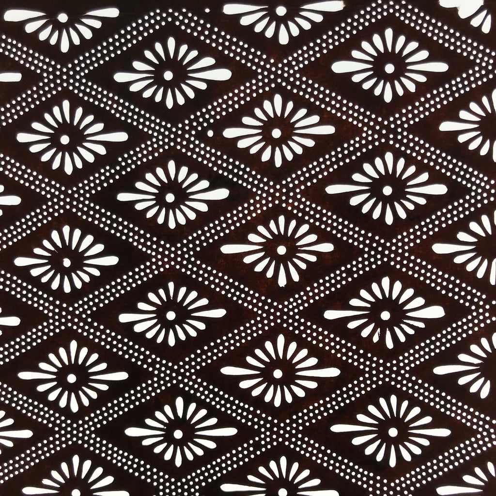 Antique Japanese Ise Katagami Paper Kimono Stencil Hishi Rhombus Caltrop A735
