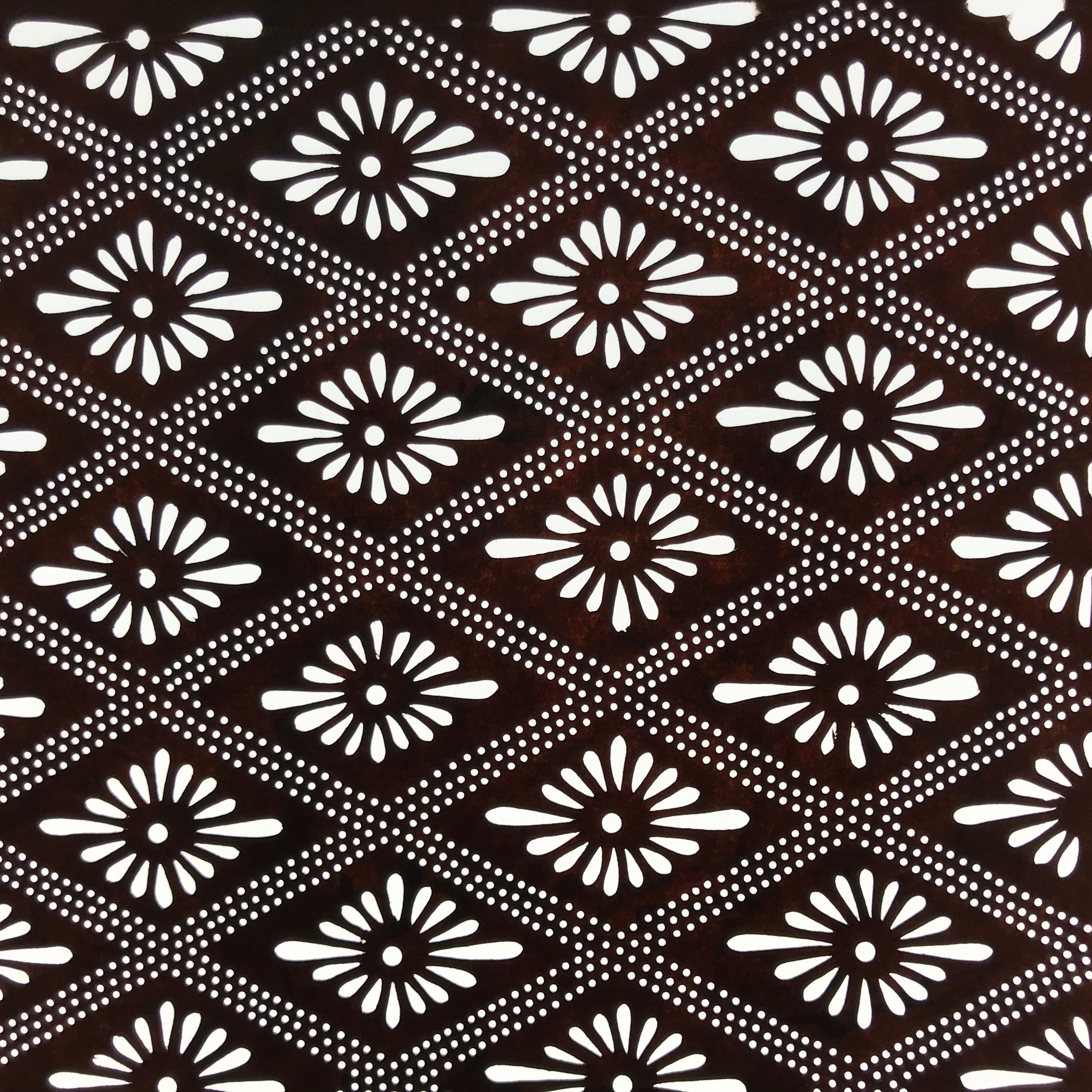 Antique Japanese Ise Katagami Paper Kimono Stencil Hishi Rhombus Caltrop A735