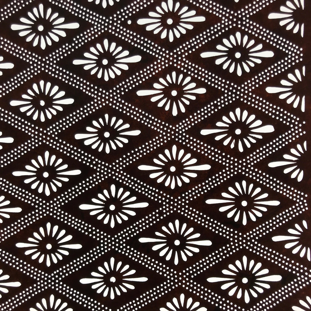 Antique Japanese Ise Katagami Paper Kimono Stencil Hishi Rhombus Caltrop A735