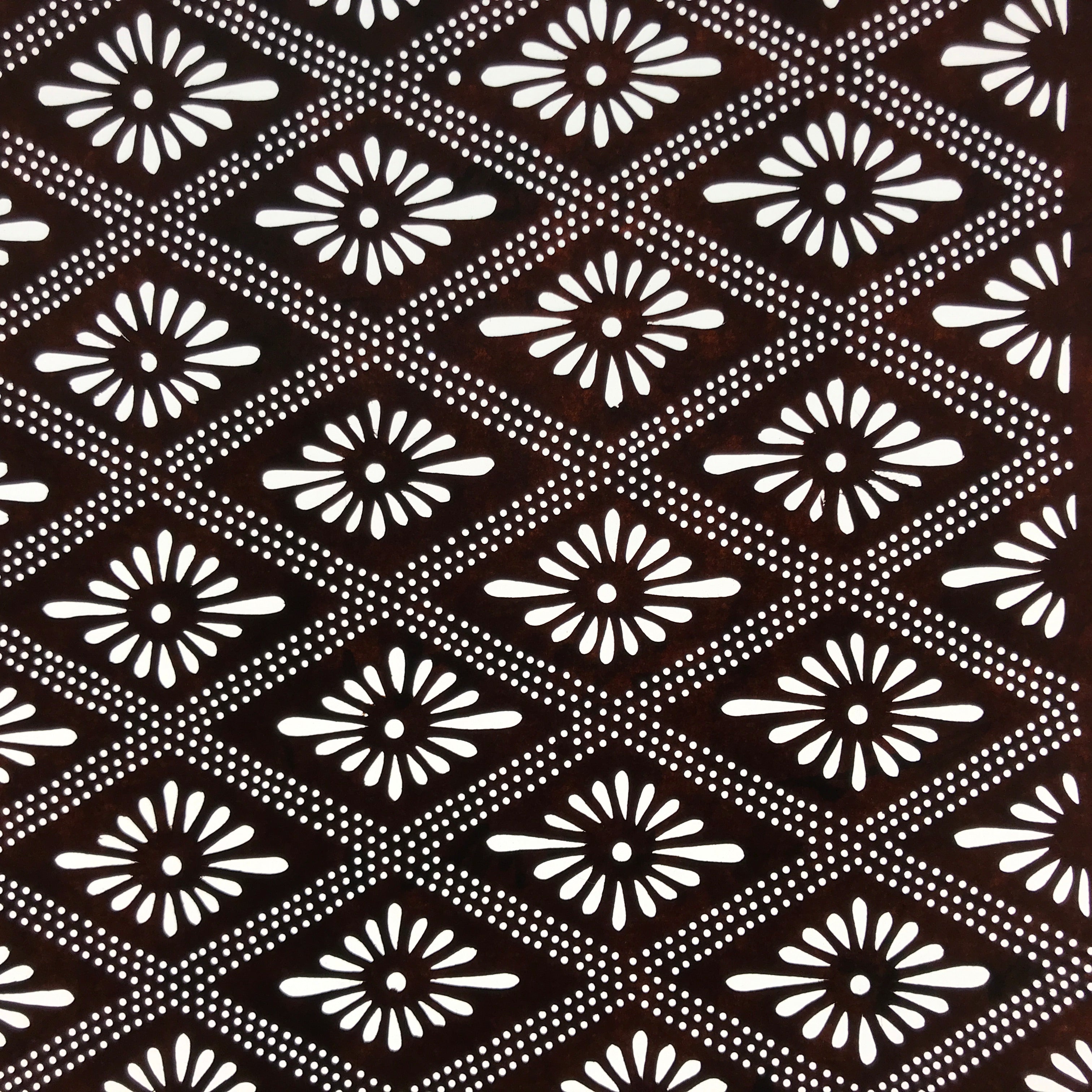 Antique Japanese Ise Katagami Paper Kimono Stencil Hishi Rhombus Caltrop A735