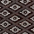 Antique Japanese Ise Katagami Paper Kimono Stencil Hishi Rhombus Caltrop A735