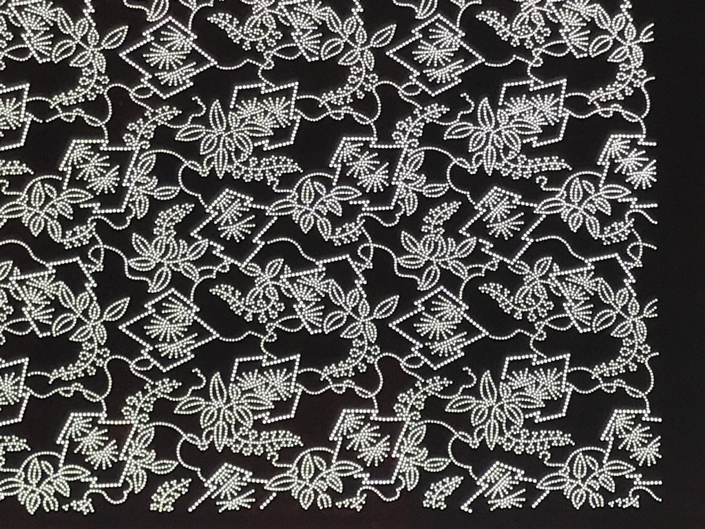 Antique Japanese Ise Katagami Paper Kimono Stencil Hishi Water Plant Design A848