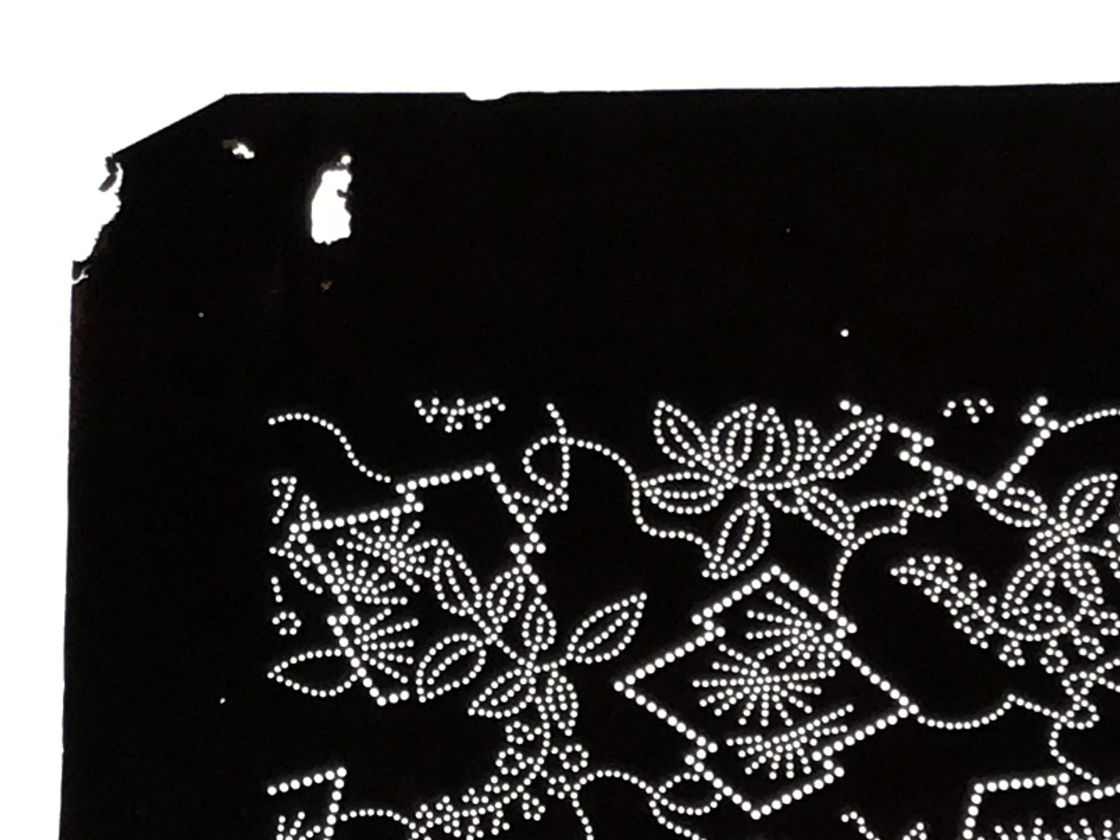 Antique Japanese Ise Katagami Paper Kimono Stencil Hishi Water Plant Design A848