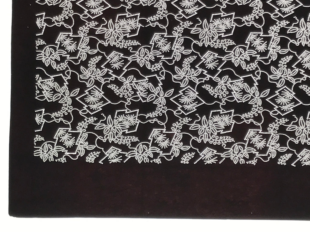 Antique Japanese Ise Katagami Paper Kimono Stencil Hishi Water Plant Design A848