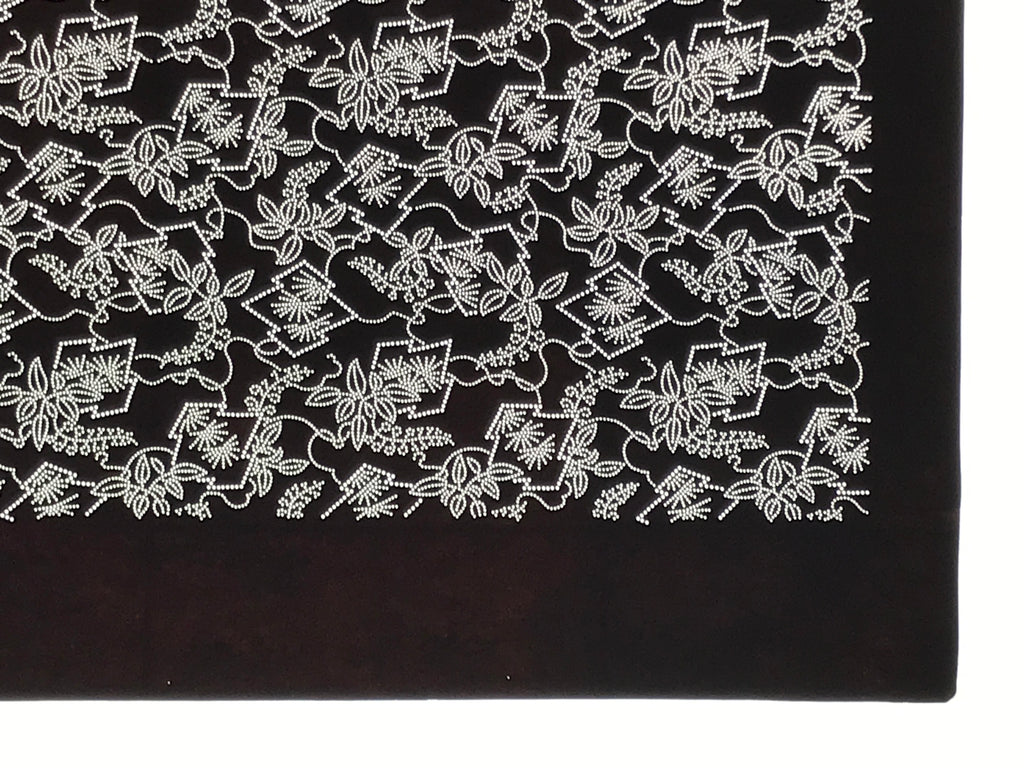 Antique Japanese Ise Katagami Paper Kimono Stencil Hishi Water Plant Design A848