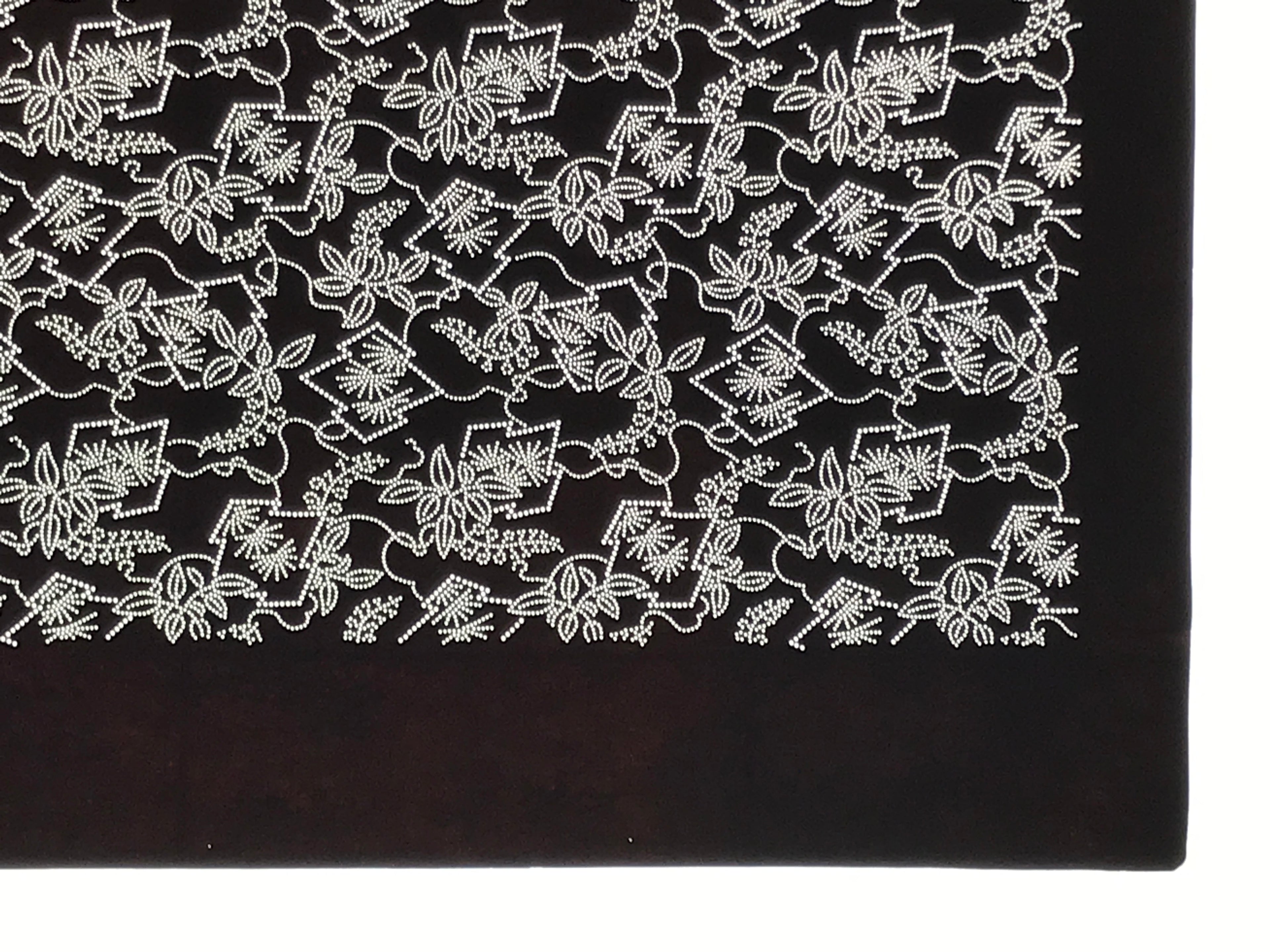 Antique Japanese Ise Katagami Paper Kimono Stencil Hishi Water Plant Design A848
