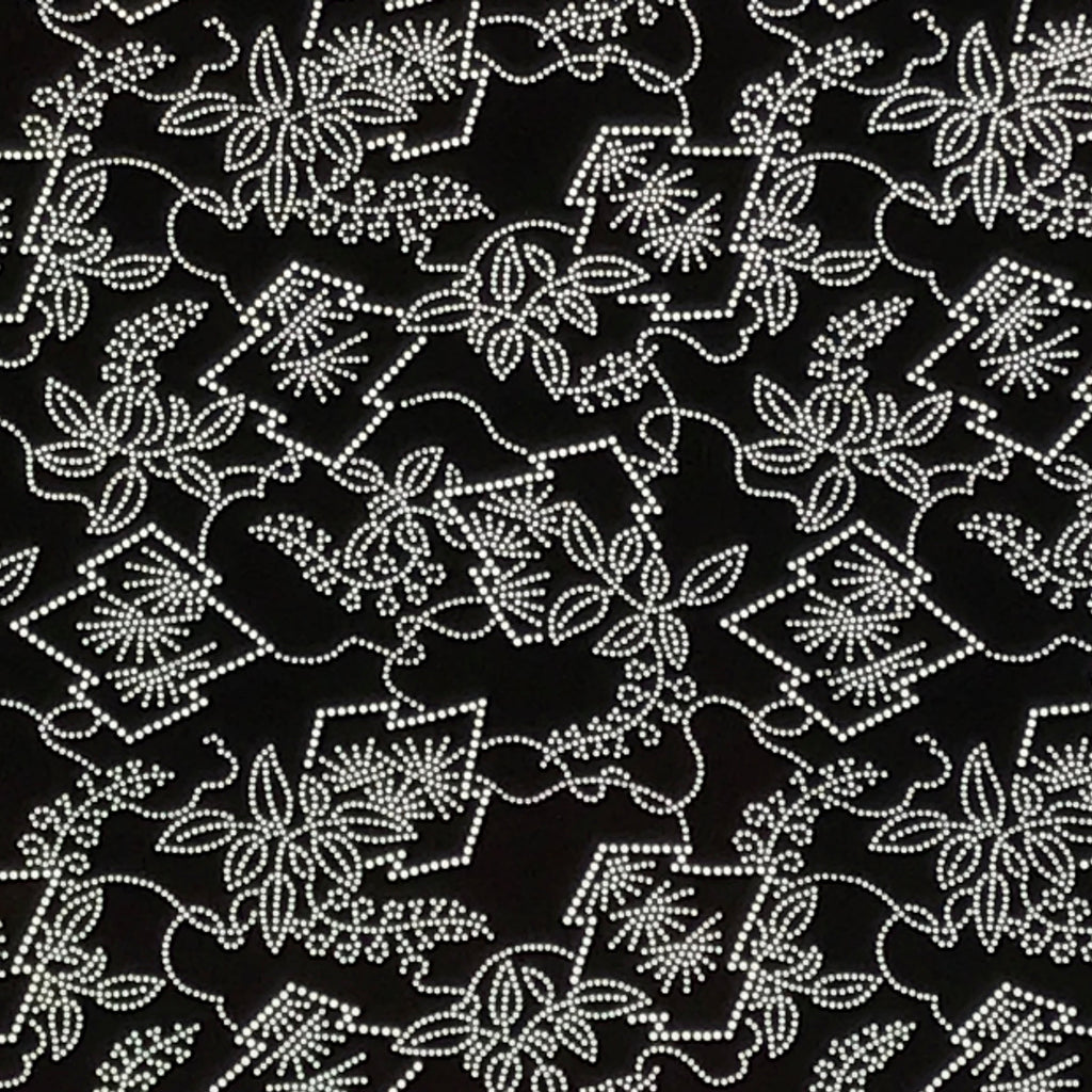 Antique Japanese Ise Katagami Paper Kimono Stencil Hishi Water Plant Design A848